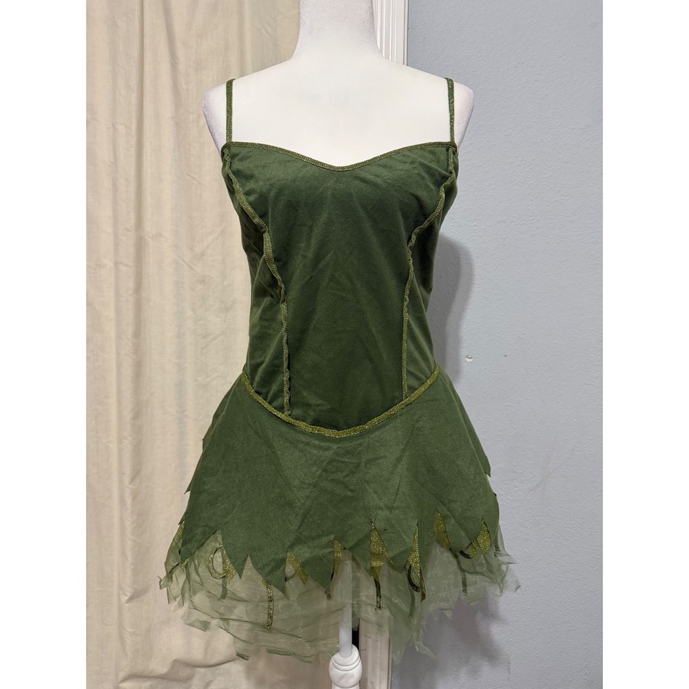 Rubies DC Comics Poison Ivy Costume Dress Size M Green Glitter Leaf Hem Fairy